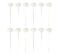 Veemoon Lot de 12 Bâtonnets Diffuseurs d'Arômes de Fleur Artificielle Recharge pour Diffuseur Artisanat Décoratif en Bois Blanc pour Aromathérapie et Ambiance Intérieure