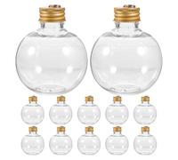 Veemoon Lot De 12 Bouteilles De Potion Sphériques En Plastique De Noël En Forme De Boule Avec Bouchons En Liège Pour Anniversaire Mariage Fête Bricolage Doré 8 00 X 6 80 X 6 80 Cm