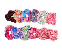 Veemoon Lot de 12 Élastiques à Cheveux Grands en Tissu Tie-Dye 16 CM Accessoires pour Queue de Cheval pour Femmes et Filles Colorés Doux et Adaptés aux Cheveux Épais Saint-Valentin et