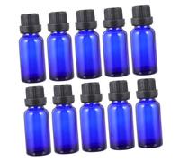 Veemoon Lot de 12 Flacons de Parfum Vides en Verre 20 Ml Bleu Bouchon à Large Tête et Orifice Compte-gouttes pour Huiles Essentielles Voyage Cosmétique
