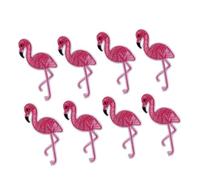 Veemoon Lot De 12 Patchs Brodés Motif Flamant Rose Autocollants Appliqués Pour Vêtements Support Tendance