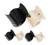 Veemoon Lot de 12 Pinces à Bigoudis Chauffantes Petites en Plastique Abs Noires et Blanches, Maintien sans Traces, pour Coiffure Femmes et Filles, Usage Salon et Domicile