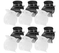 Veemoon Lot de 12 Pinces à Bigoudis Chauffants en Plastique, Clips Isolants Thermiques pour Coiffure, Accessoires Légers pour Boucler Cheveux, Usage Professionnel et Voyage, Noir