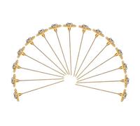 Veemoon Lot De 15 Broches Faites À La Main En Strass Très Résistantes Longues Épingles De Sûreté Pour Costume Motif Floral Dorées