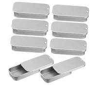 Veemoon Lot De 16 Boîtes À Pousser Et À Tirer En Fer Blanc Argenté Pour Baumes Et Bonbons Contenants De Voyage Pour Shampoing Et Après-Shampoing Contenants Cosmétiques De Voyage