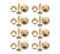 Veemoon Lot de 16 Vis Auto-taraudeuses Décoratives en Cuivre Or avec Capuchons Plats pour Fixation Murale et Mobilier, Cache-têtes Vintage pour Miroirs et Armoires