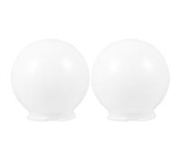 Veemoon Lot de 2 Abat-jour Ronds en Acrylique 12 Cm Couleur Blanc Lait, Protège-ampoule pour Éclairage Extérieur, Housse de Lampe de Patio et Lampadaire, Diffuseur de Lumière Doux