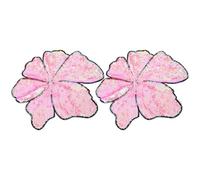 Veemoon Lot de 2 Appliques Brodées à Sequins Grandes Fleurs Patchs Floraux Paillettes Faits Main pour Costume de Spectacle Ornements Textiles pour Vêtements DIY Accessoires Couture