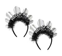Veemoon Lot de 2 Bandeaux « Joyeux Anniversaire » pour Filles et Femmes Accessoires Coiffure D’Anniversaire Couronne Scintillante Taille Légers et Confortables Décoration Fête et