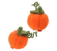 Veemoon Lot de 2 barrettes citrouille en feutrine, accessoire de coiffure | Mini épingle à cheveux, feutrage à l'aiguille, base en métal pour décoration de Thanksgiving, récolte et automne