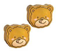 Veemoon Lot de 2 Boîtes à Biscuits en Fer-Blanc Forme Ours, Taille Moyenne, Couleur Vive, Boîtes à Bonbons Multifonctions Couvercles, pour Rangement de Biscuits et Décorations Festives