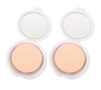 Veemoon Lot de 2 Boîtes à Houppette Ultra-fines Format Mini, Étui Vide pour Poudre Teint et Fond de Teint Liquide, Contenant Portable avec 1 Aluminium 1 Séparateur 1 Houppette,