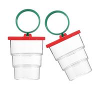 Veemoon Lot de 2 Boîtes D'observation des Insectes Rouges Loupe Intégrée, Pliables et Solide, Étui à Loupe pour Exploration Scientifique en Extérieur, Jouets Éducatifs pour Garçon