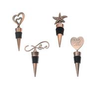 Veemoon Lot de 2 Bouchons de Bouteille de Vin en Métal Bronze Motif Cœur à Cœur Réutilisables et Polyvalents Fermeture Hermétique pour Vin Bière et Huile Présent Original pour