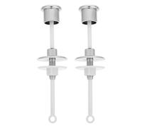 Veemoon Lot de 2 Boutons-Poussoirs de Remplacement pour Toilettes Anciennes Mécanisme Manuel en Métal Robuste Compatible Réservoir Rétro Économiseur d'Eau Accessoire Simple pour Salle