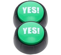 Veemoon Lot de 2 Boutons Sonores Verts Oui Non Jouets à Bouton Électronique sans Pile Accessoires de Jeu pour Fêtes et Détente Vocaux Amusants pour Quiz et Blagues
