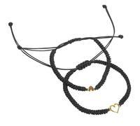 Veemoon Lot de 2 Bracelets Assortis en Corde Tressée Noire Pendentif Cœur Ajouré, Bracelets Décoratifs Mère et Fils, Présents pour Fête des Mères et Occasions Spéciales