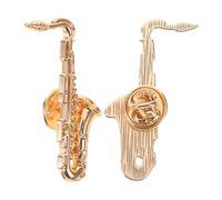 Veemoon Lot de 2 Broches Saxophone en Métal, Épingle à Revers de Pull Musical, Accessoires pour Amateurs de Musique, Présent Prof Musique, Broche Instrument Jazz pour Chorale et Orchestre