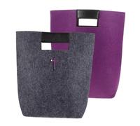 Veemoon Lot De 2 Cabas Fourre-Tout en Feutre Grand Format, Paquet à Main Multifonction pour Bible, Chrétiens, D'étude Biblique Voyage, Couleur Gris Et Violet