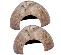 Veemoon Lot de 2 Cachettes pour Reptiles en Coquille de Noix, Décor Terrarium Délicat pour Petits Reptiles, Abri Frais pour Tortue, Scorpion, Lézard et Grenouille, Fournitures