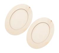 Veemoon Lot de 2 Cadres Photo Ovales Vierges en Bois Doux Soi-même, Cadres de Peinture Faits la Main pour Activités Manuelles et Décoration Créative, Matériel DIY pour Garçon et Filles