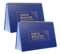 Veemoon Lot de 2 carnets de chèques pour chéquier personnel - Carnet de chèques à reliure spirale double - Registre financier - Gestionnaire de budget pour le suivi des finances personnelles