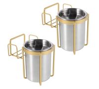Veemoon Lot de 2 Cendriers Muraux en Acier Inoxydable sans Perçage Support Mural Bac à Cendres Cendrier de Toilette Multifonction pour Salle de Bain et Balcon Ornement Pratique et