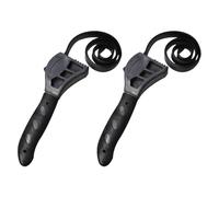 Veemoon Lot de 2 Clés à Sangle en Caoutchouc Réglables, Ouvre-bouteille Multifonctionnels Petits Formats, Poignées en Plastique Confortables, Outils Pratiques pour Ouvrir Bocaux