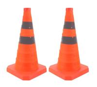 Veemoon Lot de 2 cônes de signalisation Pliables avec Bande | Cônes de sécurité pour la formation et le stationnement, légers, adaptés aux autoroutes, résistants aux intempéries.