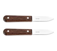 Veemoon Lot de 2 Coupe-Huîtres en Acier Inoxydable 304 Manche en Bois de Noyer Ouvre-Pétoncles et Écailleur d'Huîtres Domestique pour Fruits de Mer Outil Cuisine Robuste et Portable