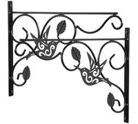 Veemoon Lot de 2 Crochets Muraux en Fer Forgé Noir, Supports Suspendre pour Paniers à Fleurs, Jardinières et Plantes, Installation Facile, Adaptés Balcon, Jardin et Intérieur, Décor