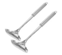 Veemoon Lot de 2 Cuillères à Bec de Canard en Acier Inoxydable, Cuillères à Sauce Soupe, Manches Longs Ergonomiques, Résistantes et Adaptées la Cuisine Quotidienne, pour Sauces