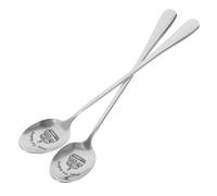 Veemoon Lot de 2 Cuillères à Pudding en Acier Inoxydable Gravées Joyeux 18e Anniversaire Cuillères à Dessert Petites, Inoxydables, pour Fruits, Crèmes Glacées et Porridge, Présent