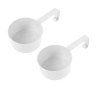 Veemoon Lot de 2 Cuillères Doseuses en Fer Multifonction pour Poudre et Croquettes Mesure Précise Capacité Adaptée Couleur Blanche Accessoires pour Lessive Aliments pour Animaux et