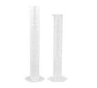 Veemoon Lot de 2 Cylindres Gradués en Plastique Épais PP 50 Ml et 100 Ml Éprouvettes de Mesure Graduation Précise Base Stable Antichute Fourniture de Laboratoire pour Expériences