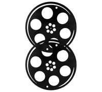 Veemoon Lot de 2 Décorations Murales Bobines de Film Vintage en Fer Sculpture Murale Rétro Métal Lisse pour Salon Home Cinéma et Salle de Cinéma Polyvalente