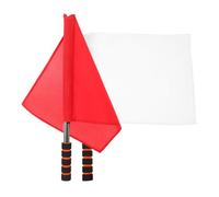 Veemoon Lot de 2 Drapeaux de Signalisation Portatifs Rouge et Blanc Drapeaux D'arbitre pour Équipement Sportif Multifonctionnels pour Gestion du Trafic et Entraînement Sportif