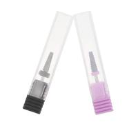 Veemoon Lot de 2 Embouts de Ponceuse à Ongles Miniatures Fraises à Ongles Coniques pour Manucure Professionnelle Tailles Compactes Couleur Rose et Noir pour Retrait Gel Nettoyage