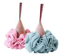 Veemoon Lot de 2 Éponges Loofah Bébé de Glace, Exfoliantes et Moussantes, Taille, Couleurs Rose et Bleu, Accessoires de Bain pour Gommage Corps et Soin