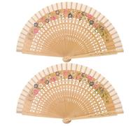 Veemoon Lot de 2 éventails pliants espagnols - Accessoires vintage double