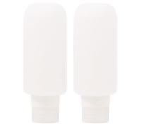 Veemoon Lot de 2 Flacons Rechargeables Souples en Silicone 200 Ml Transparents, Distributeurs Vides pour Shampoing, Lotion et Savonnette, Adaptés aux Voyages Usage Quotidien