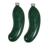 Veemoon Lot de 2 Flasques de Poche en Acier Inoxydable 150 Ml Forme Concombre Étanches Bouteille à Whisky Portable pour Camping Voyage Activités de Plein Air