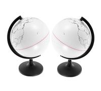 Veemoon Lot de 2 Globes Vierges à Colorier DIY en PVC, Diamètre 14,16 Cm, Modèles Interactifs Effaçables pour Apprentissage Géographique et Activités Manuelles Éducatives