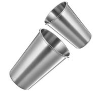 Veemoon Lot de 2 Gobelets en Acier Inoxydable 350 Ml et 170 Ml sans Anse Robustes et Polyvalents Idéals pour Bière Cocktail et Boissons Chaudes Usage Maison et Extérieur Réutilisable