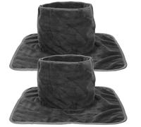 Veemoon Lot de 2 Housses de Table de Massage Multifonctionnelles en Microfibre Respirante avec Trou Facial Couleur Gris Foncé pour Salons de Beauté Spas et Centres de Pédicure