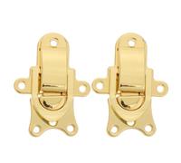 Veemoon Lot de 2 Loquets à Bascule en Métal Doré Rétro, Serrure à Moraillon pour Coffret en Bois, Fermeture Sécurisée pour Boîte à Bijoux, Malle de Voyage et Boîte à Outils, Fermoir