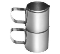 Veemoon Lot de 2 Mini Pichets à Lait en Acier Inoxydable 46 Ml Coupelle à Sauce Bec Verseur en V Accessoires Café pour Espresso et Pâtisserie