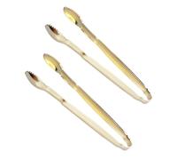 Veemoon Lot de 2 Mini Pinces à Glaçons en Acier Inoxydable Plaqué Or, Pinces à Sucre Compactes Résistantes la Chaleur, pour Buffet, Bar à Bonbons et Service Café, la Cuisine Maison