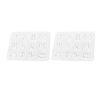 Veemoon Lot de 2 Moules en Silicone Blanc pour Pendentifs DIY Moules Époxy Constellation 12 Signes Astrologiques Fournitures de Bricolage Maison pour Création Bijoux Personnalisés
