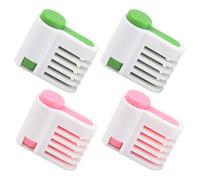 Veemoon Lot de 2 Niveleurs à Gâteaux Réglables en Plastique, Accessoires pour Trancher et Pâtisserie Maison, Outil Aide au Nivellement Guide de Découpe Anti-glisse - Rose et Vert